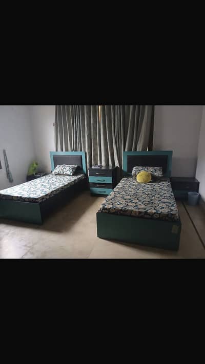Premium single beds set alnoor plywood
