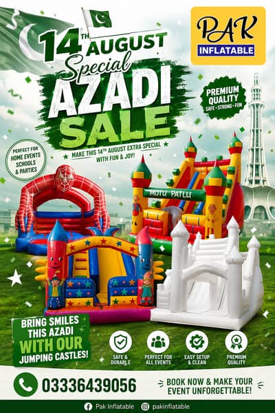 Azadi Special Sale Kids Castle | Jumping Castle | PAK INFLATABLE
