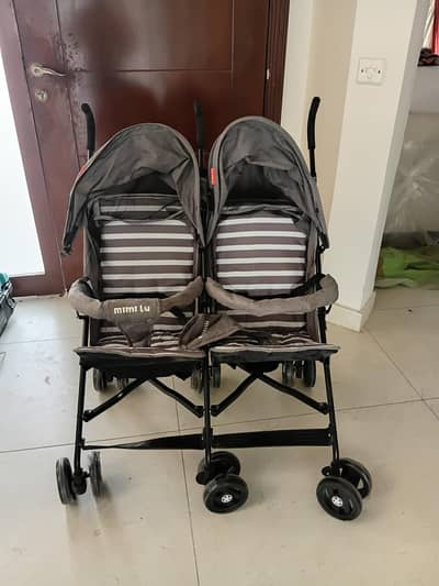 Twin Baby Stroller Double Pram for Twins Foldable 2-in-1