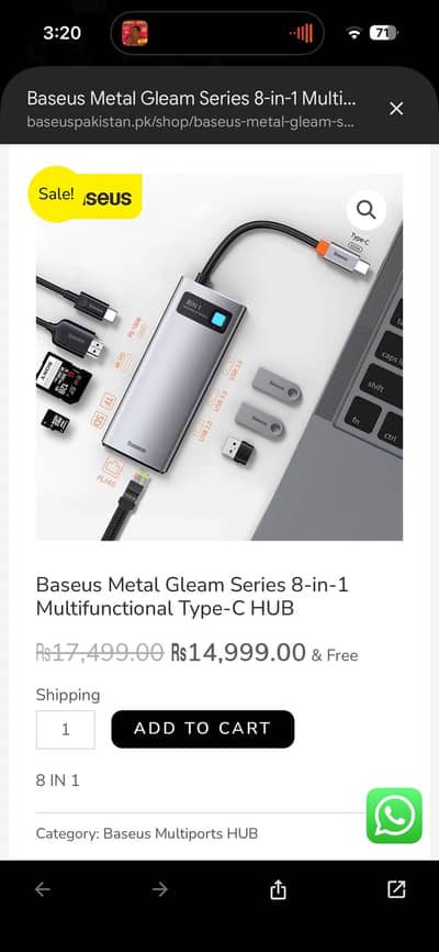 Baseus 8-in-1 USB-C Hub / Docking Station (100W PD & 4K HDMI)