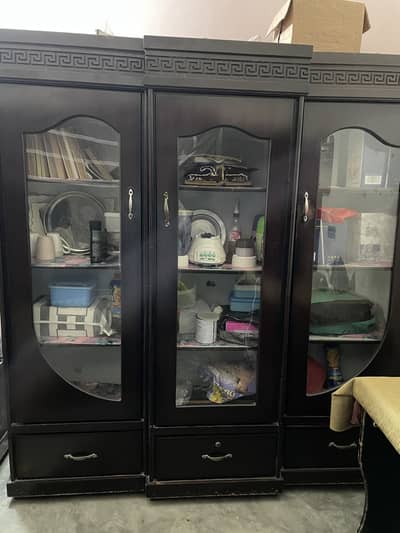 3 Door wooden showcase