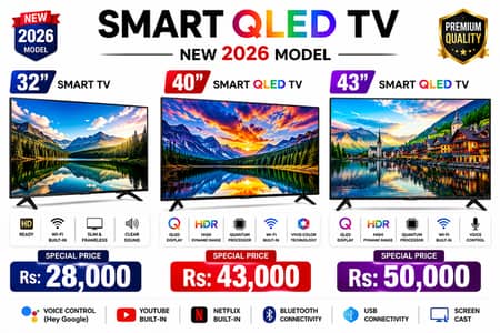 Brand New 2026 Model Smart QLED TVs – Special Wholesale Discount Price