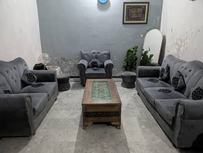 7 seater sofa set velvet grey