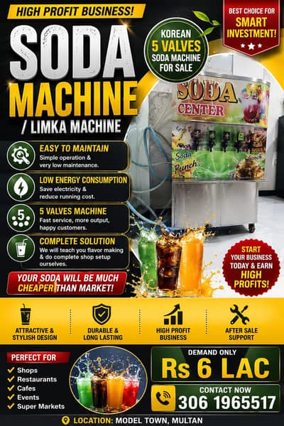 Korean 5-Valve Soda Machine / Limka Machine for Sale