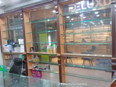 12mm Glass Shelves, Cash Counter, 12mm Counter and Chair