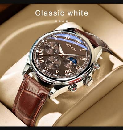 Watch Quartz Leather Strap Men's Watch