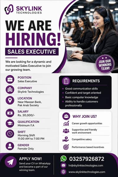 need urgent Sales person