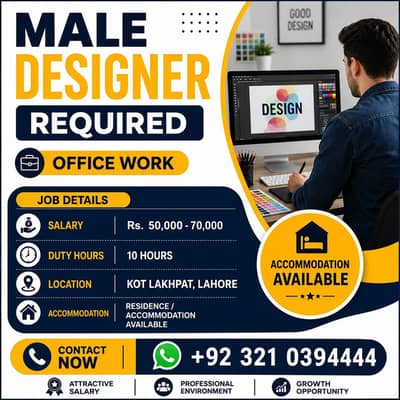 Male Graphic Designer Required – Office Job | Lahore