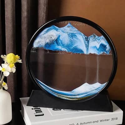 3D moving sand Art picture - Round Dynamic sandscap Frame