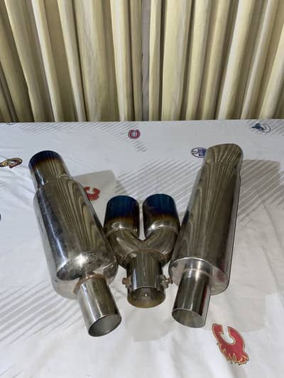 Exaust for car| Hks exhausts| Different sizes| Shapes| Loud sound |