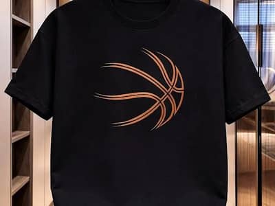 Men Black Basketball Graphic T-Shirt Summer Sale