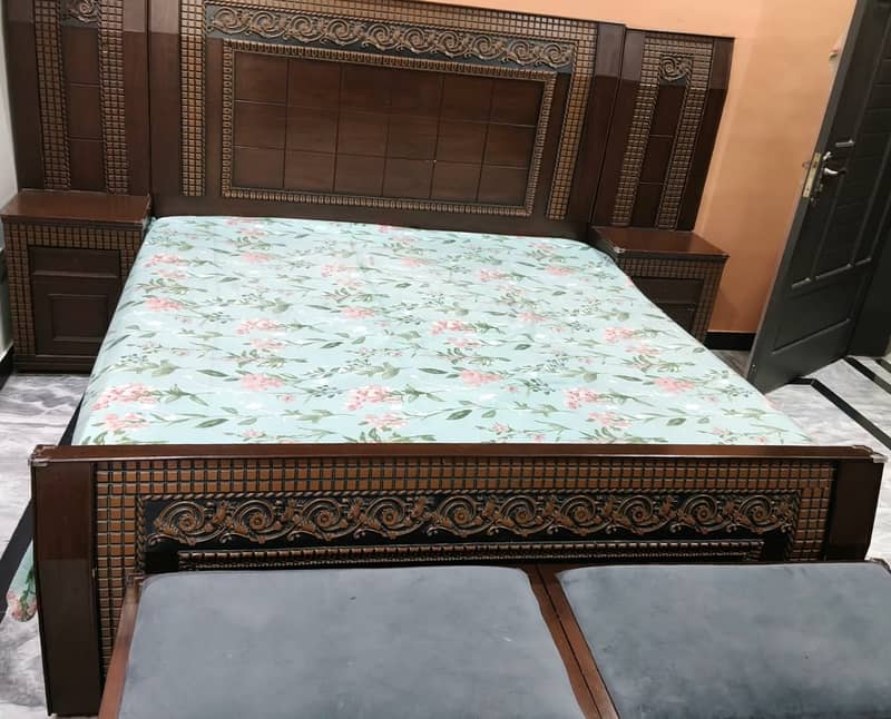 BED SET, Side Tables, Dressing, Storage  (Slightly Used, Like New) 1