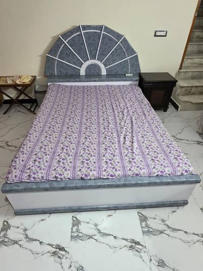 Queen Size Bed + Mattress + 2 Side Tables – Complete Set