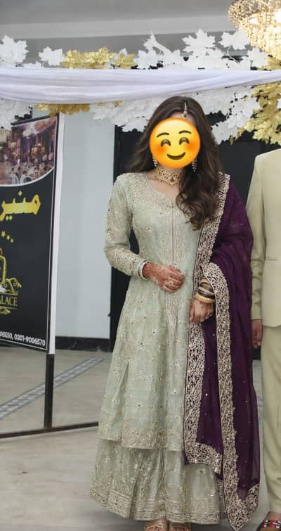 one time used walima dress with jellewelly set