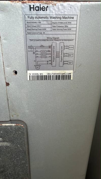 8.5kg haier washing machine