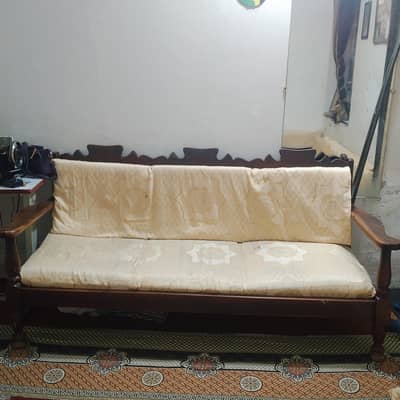 wood sofa one 3 and two 1 seats
