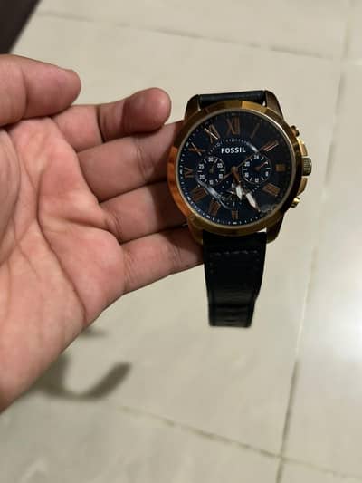 Fossil Grant Chronograph FS4990 | Blue Dial | Leather Strap