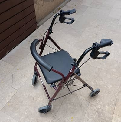 Imported Rollator Walker with Seat, Brakes & Basket - Excellent Cond.