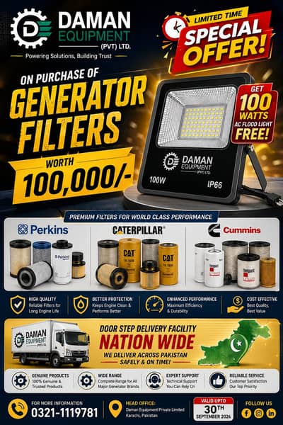 Diesel Generator Filters and Spare parts Perkins / Cummins / Caterpil