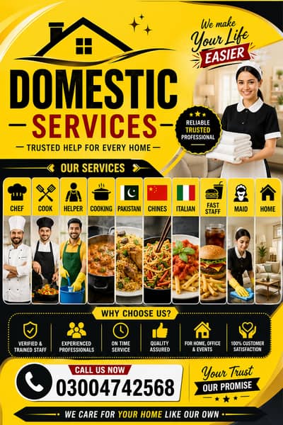 House Maids , Babysitter , Patient Care , Nurse , Driver, Maids, Cook
