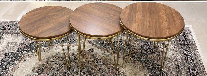Elegant Wooden Nesting Coffee Tables