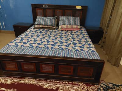 Complete wooden bed set with Mattress