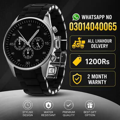 `Men's Wrist Watch - Rubber Strap - Lahore Delivery`