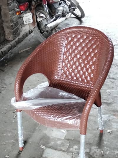 plastic chairs and table