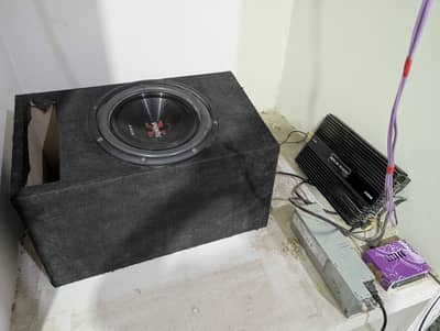 WOOFER AMP AND TWO SPEAKERS