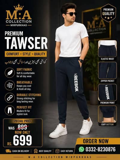 premium men's trosuers in different colors and sizes