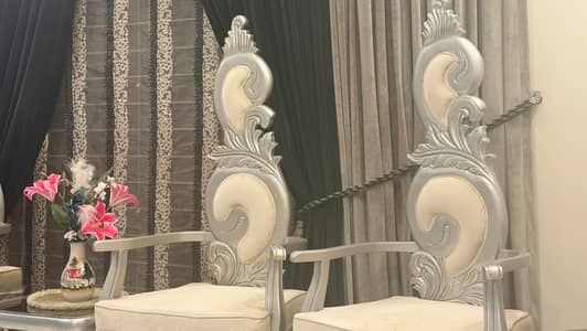 Luxury Royal Style High Back Chairs-Pair
