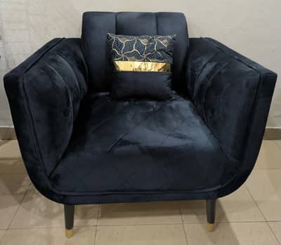 3 - 2 - 1 Seater Sofa Black and Coffee Table Black