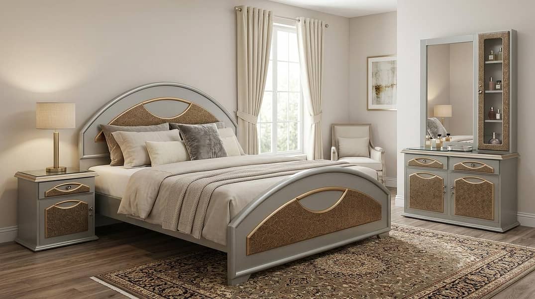 king size bed set dressing table  with side table 5