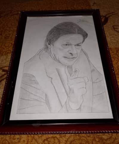 handmade pencil portrait Imran Khan