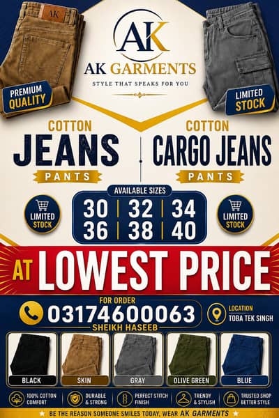 Cotton Jeans & Cargo Pants