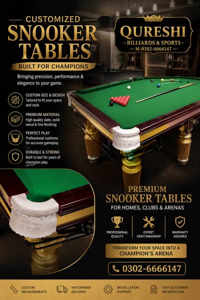 Custom Snooker Tables In Pakistan