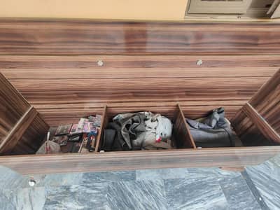 Stylish Wooden Sofa with 3 Built-In Storage Boxes