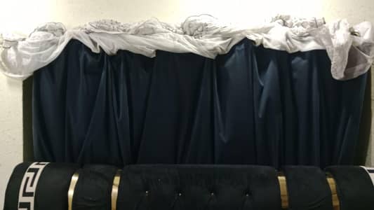 Blue velvet curtains