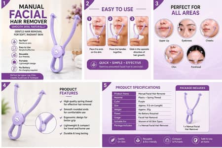 Manual Facial Hair Remover – Easy & Convenient Hair Removal Tool