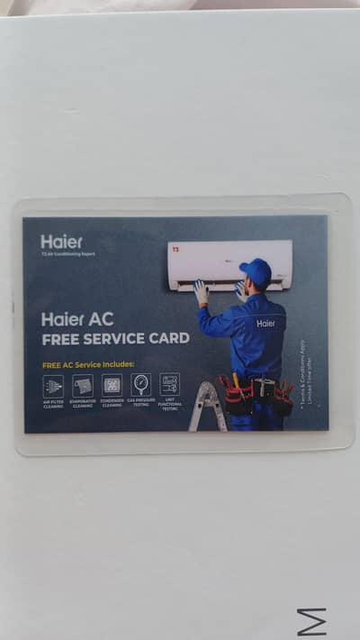 Haier AC Free Service Card - Genuine