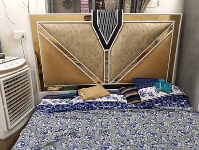 white colour used bed set dressing table side table.