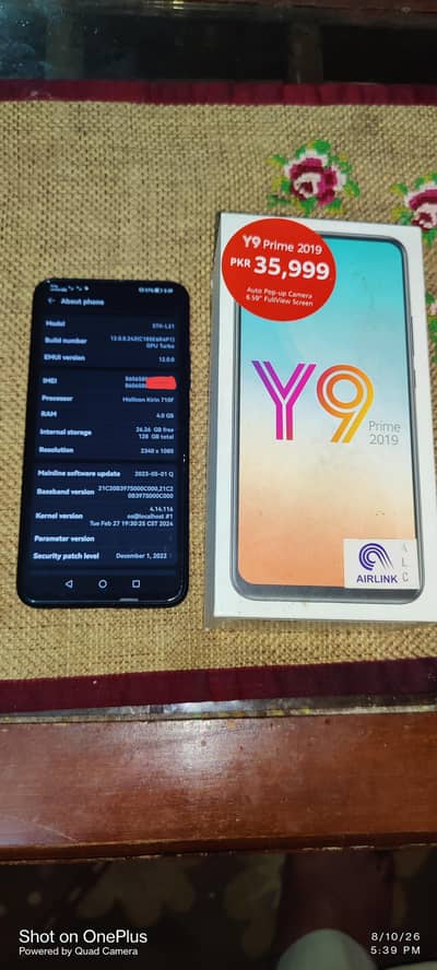 Huawei Y9 Prime 2019 — Excellent 10/10 Condition