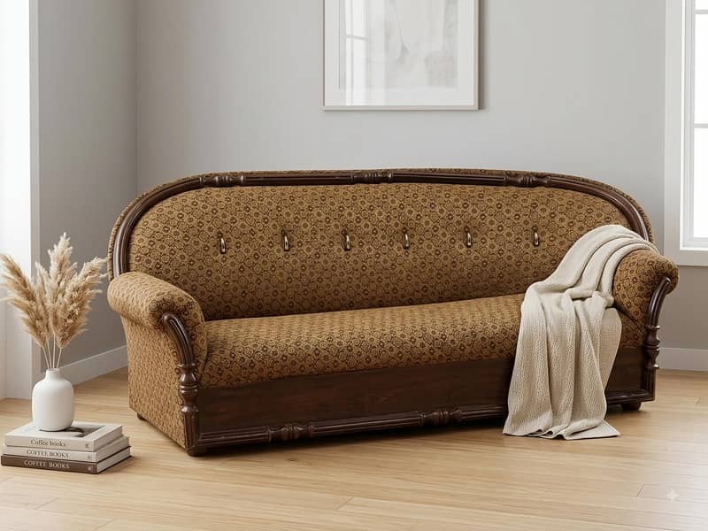 5-Seater Sofa Set (3+1+1) with Covers – Excellent Condition 0