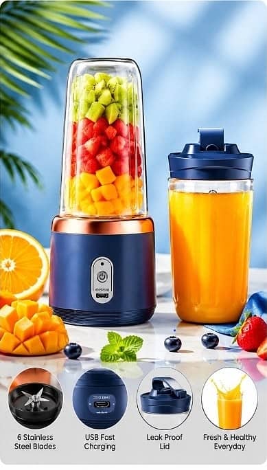 Portable Rechargeable Juicer Blender for Home & Office