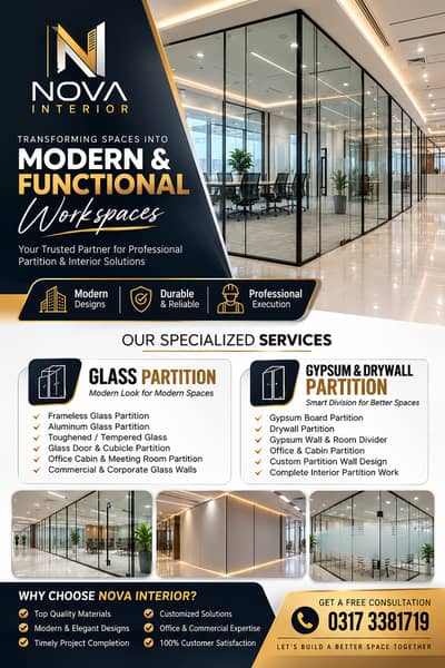 office interior décor/Glass Partition for Offices & Shops/Renovation