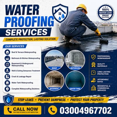 ROOF WATERPROOFING | HEAT PROOFING | WASHROOM LEAKAGE | WATER TANK