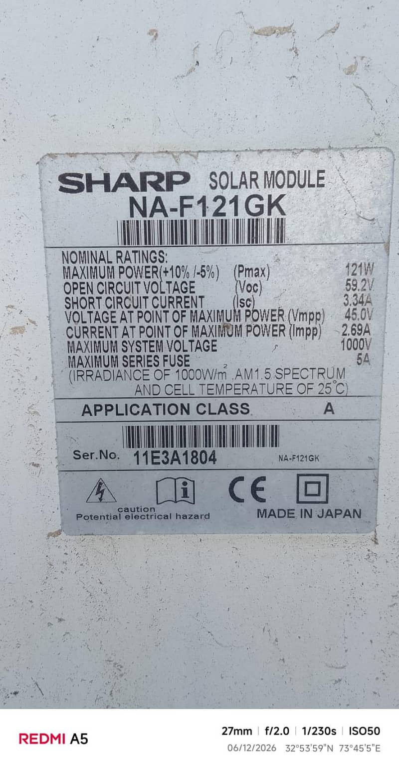 sharp solar panel all ok ha 2