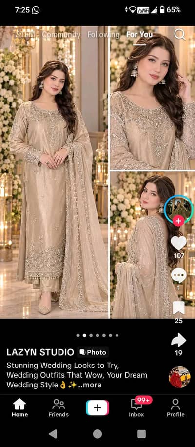 beautiful navy blue frock with golden embroidery