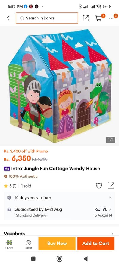 Intex tent house kid