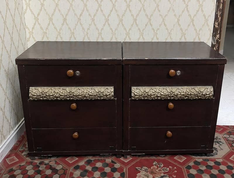 Complete Double Bed Set | Dressing Table + 2 Side Tables | use 2